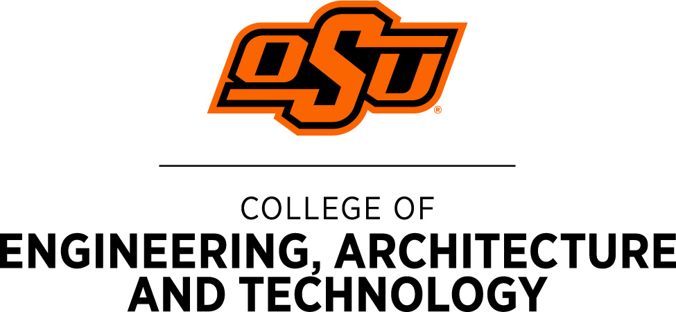 The logo of Oklahoma State University (OSU) with the text "College of Engineering, Architecture and Technology" below it.