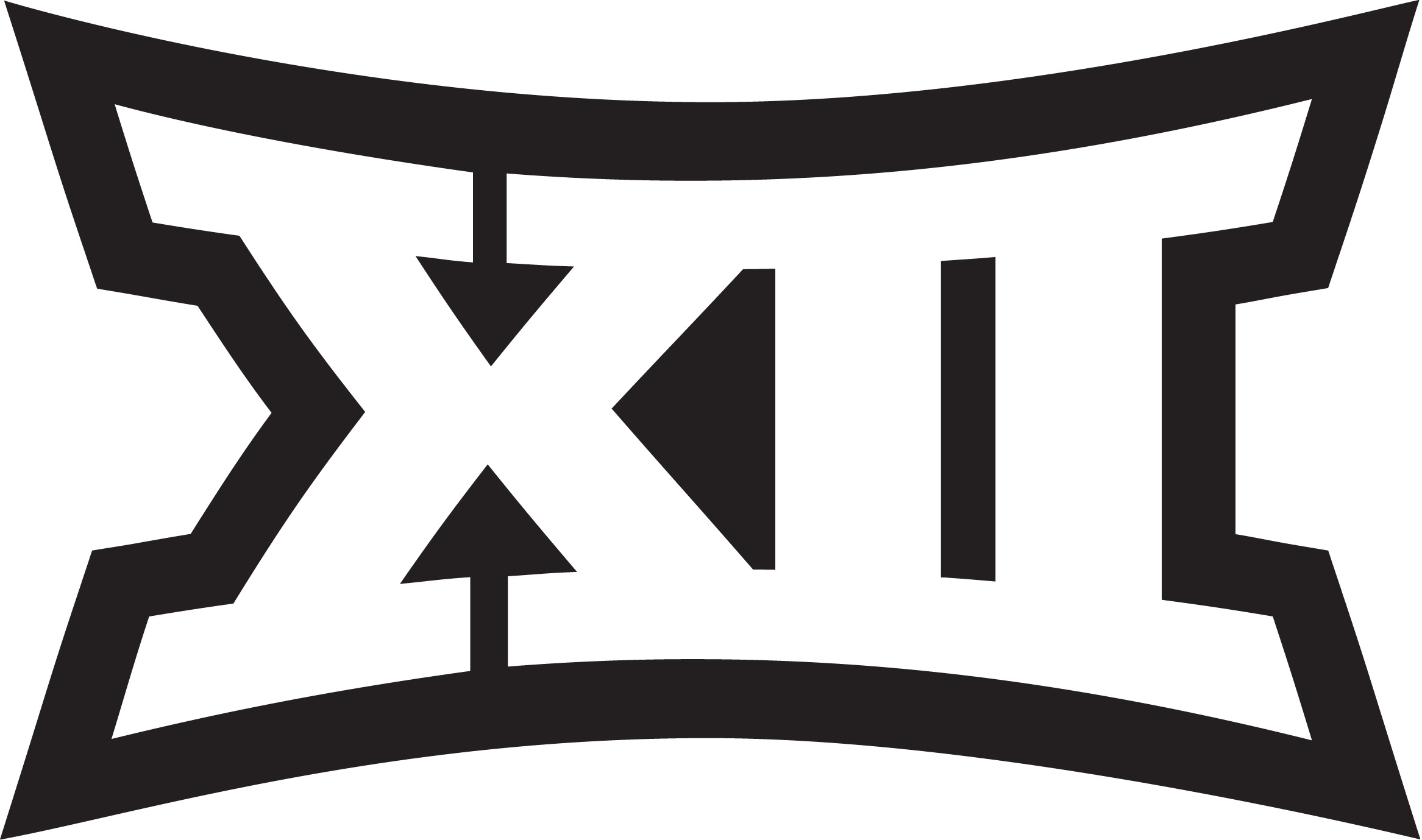The Big 12 black and white logo with Roman numerals.