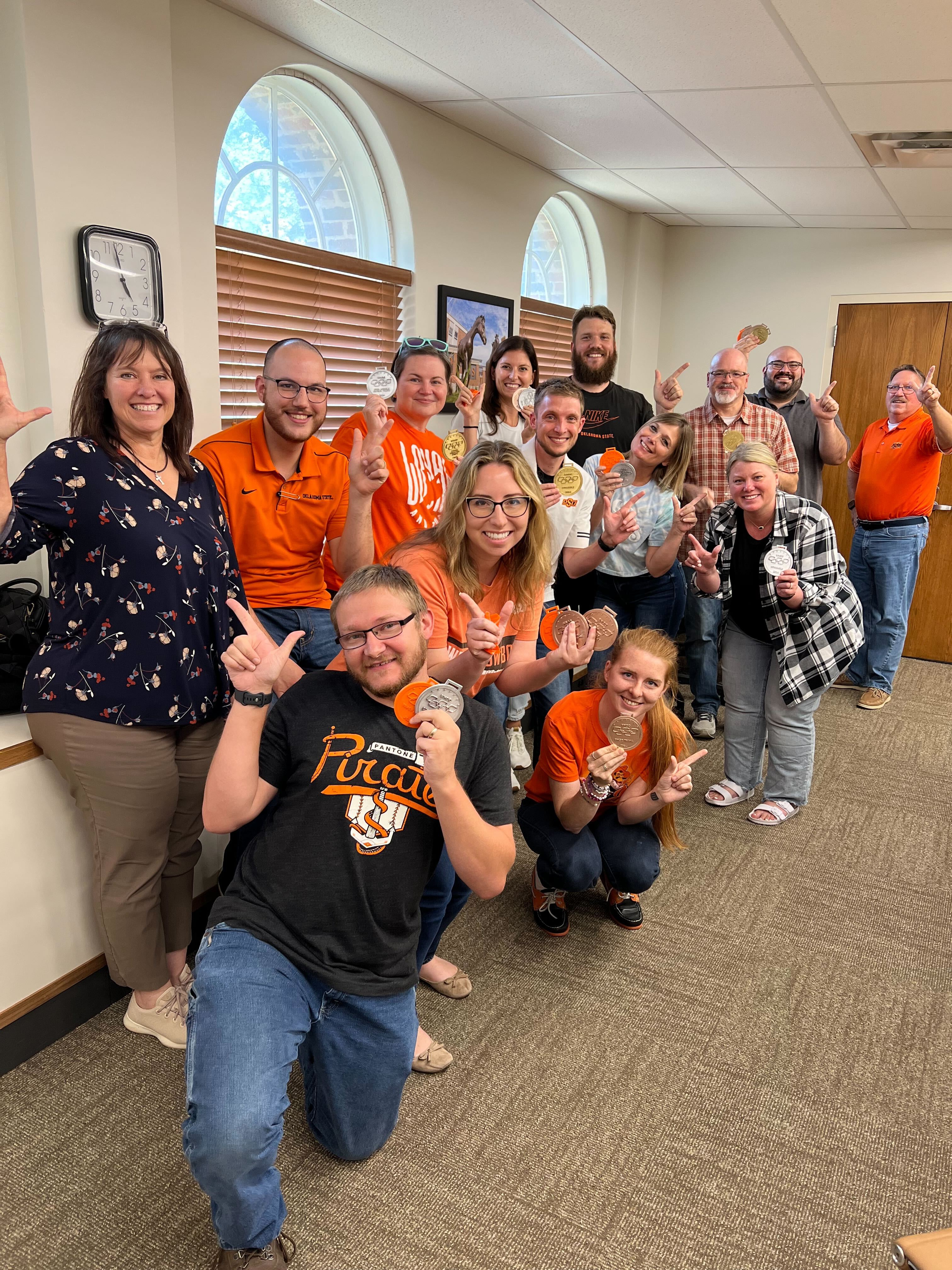 Group photo, office olympics awards ceremony Group photo, office olympics awards ceremony